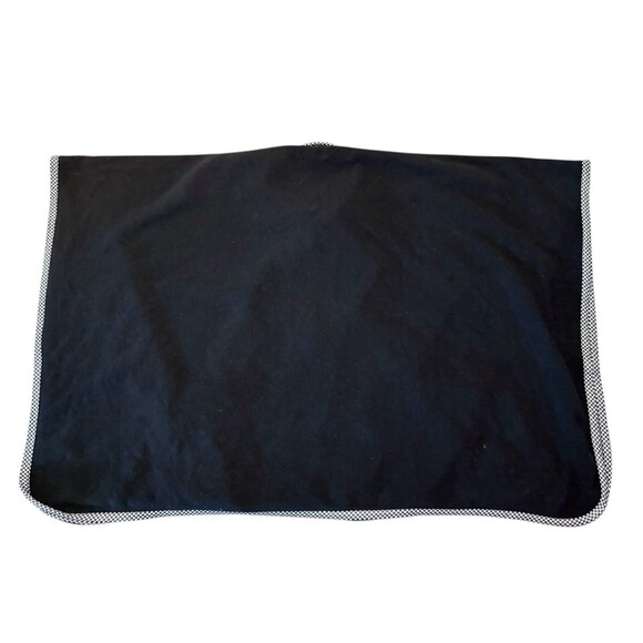 Le Moda Women’s Poncho Wrap Cape OS Black W/ Black And White Collar Holiday - Picture 2 of 3